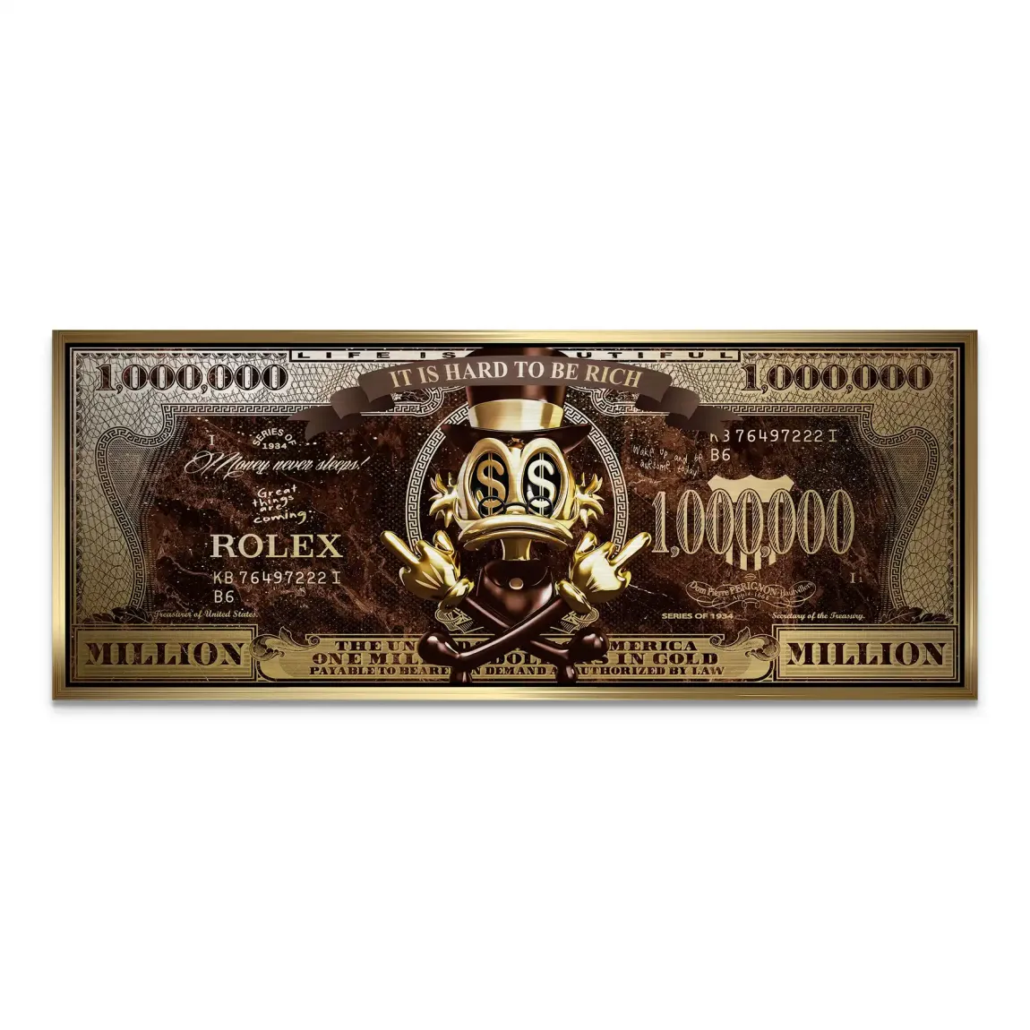 Dagobert Totenkopf Retro Dollar Alu Gebürstet INGALERIE