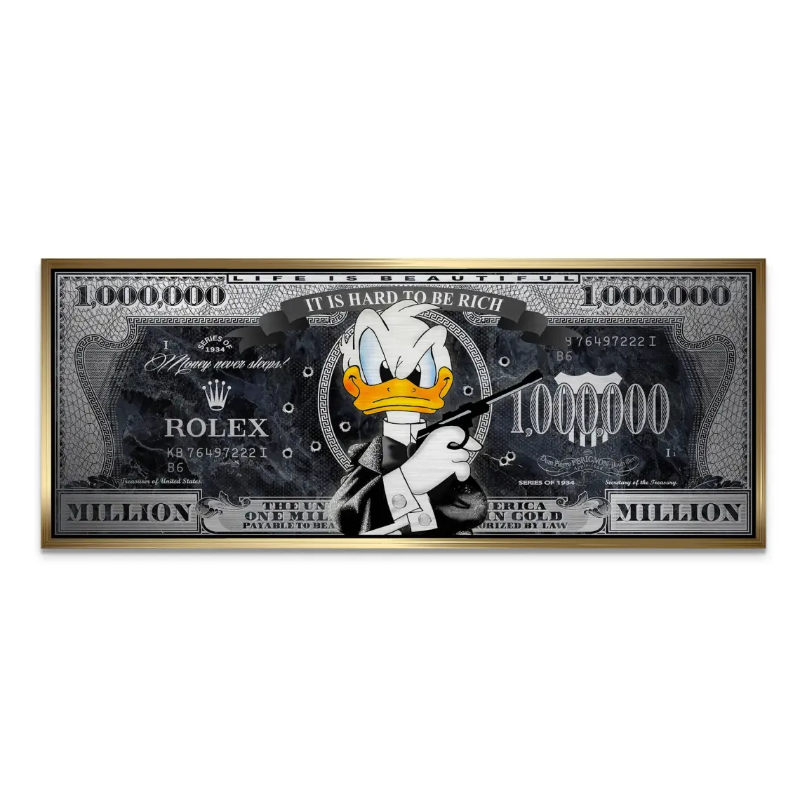 Donald Duck Bond Game Pop Art Alu Gebürstet INGALERIE