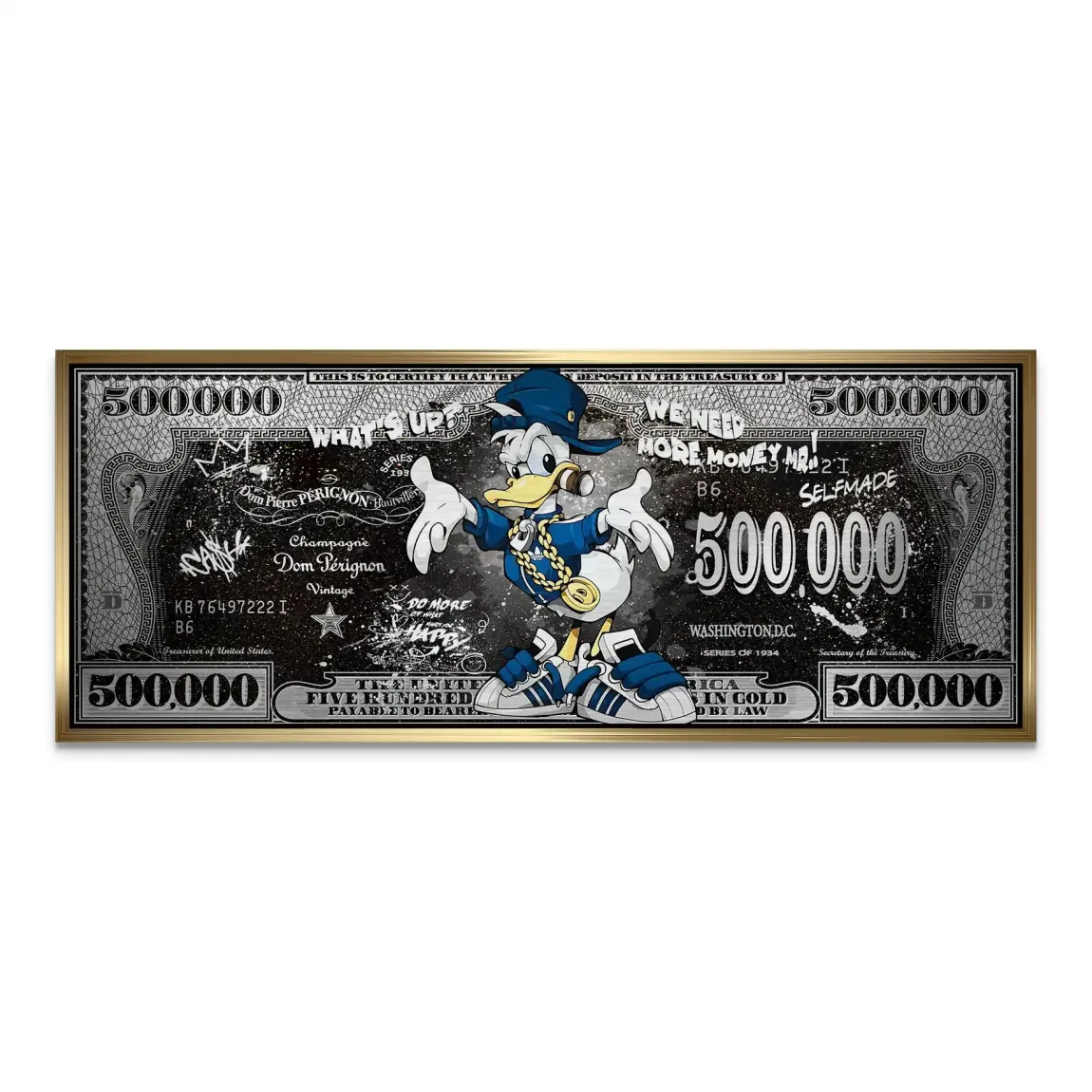Donald Duck Whats up Dollar AluDibond Gebürstet Bild INGALERIE