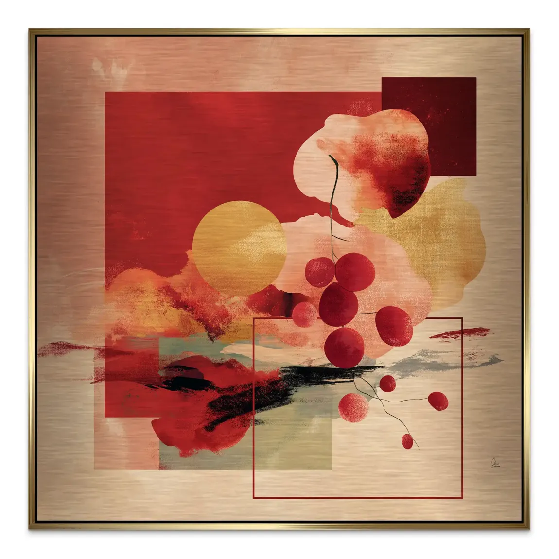 Scarlet Bloom Alu Gebürstet Bild