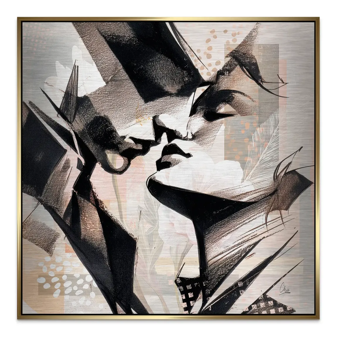 Soft Kiss Abstrakt Alu Gebürstet Bild