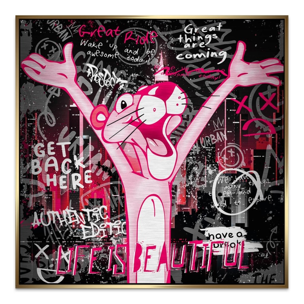 Pink Panther Pop Art Alu Gebürstet INGALERIE