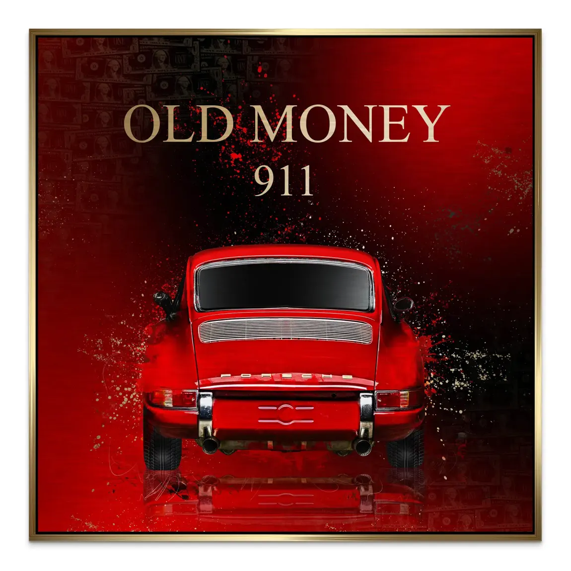 Red Elegance Porsche 911 Alu Gebürstet Bild - INGALERIE | Dein Onlineshop für moderne Wandbilder