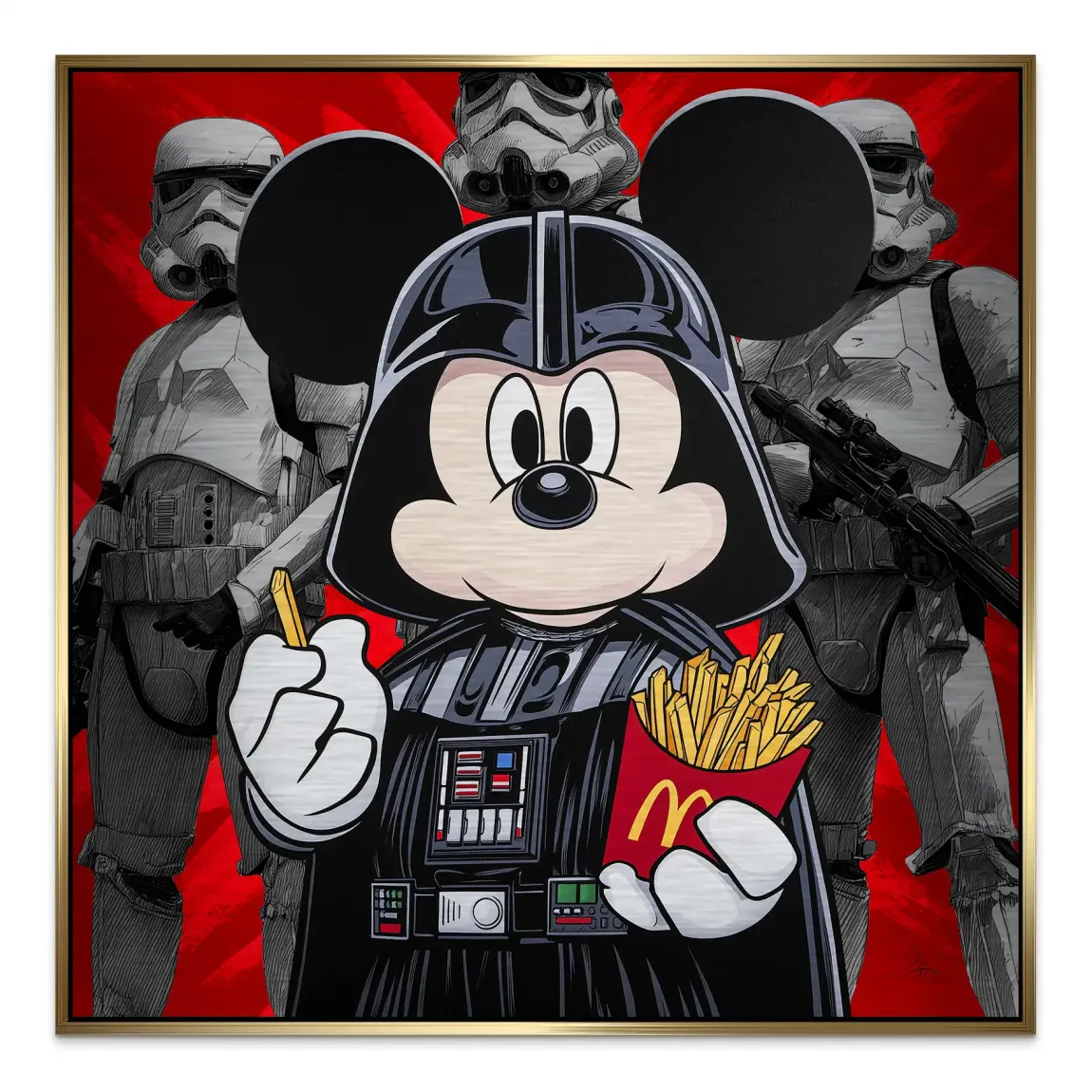 Micky Maus Vader Aluminiumbild gebürstet