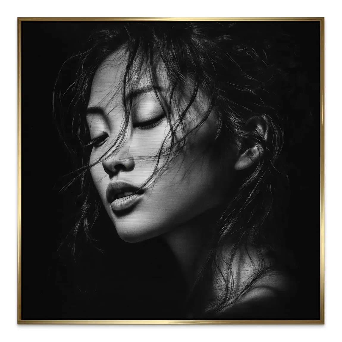 Asian Noir Portrait Alu Gebürstet Bild