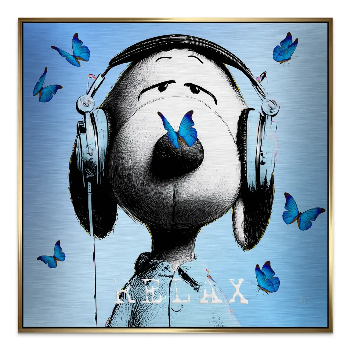 Snoopy Relax Aluminiumbild gebürstet