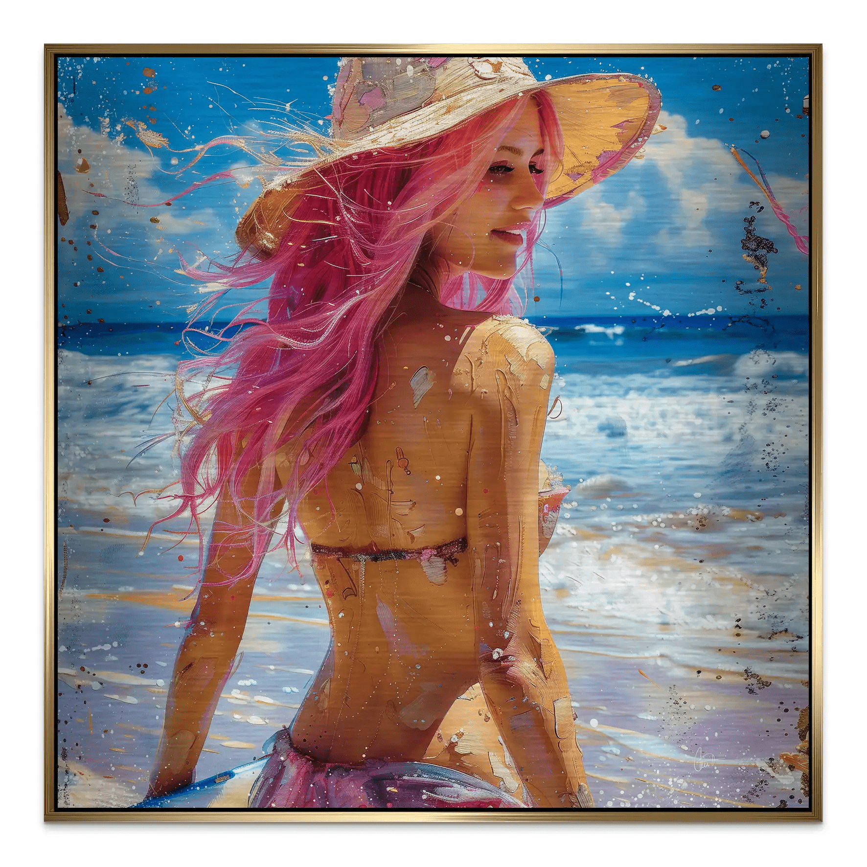 Beach Girl Alu Gebürstet Bild INGALERIE