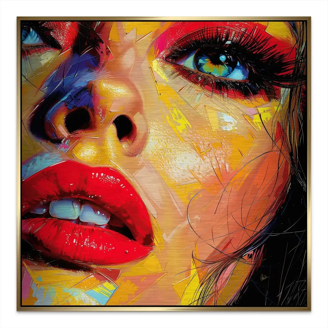 Beauty Lips Alu Gebürstet Bild INGALERIE