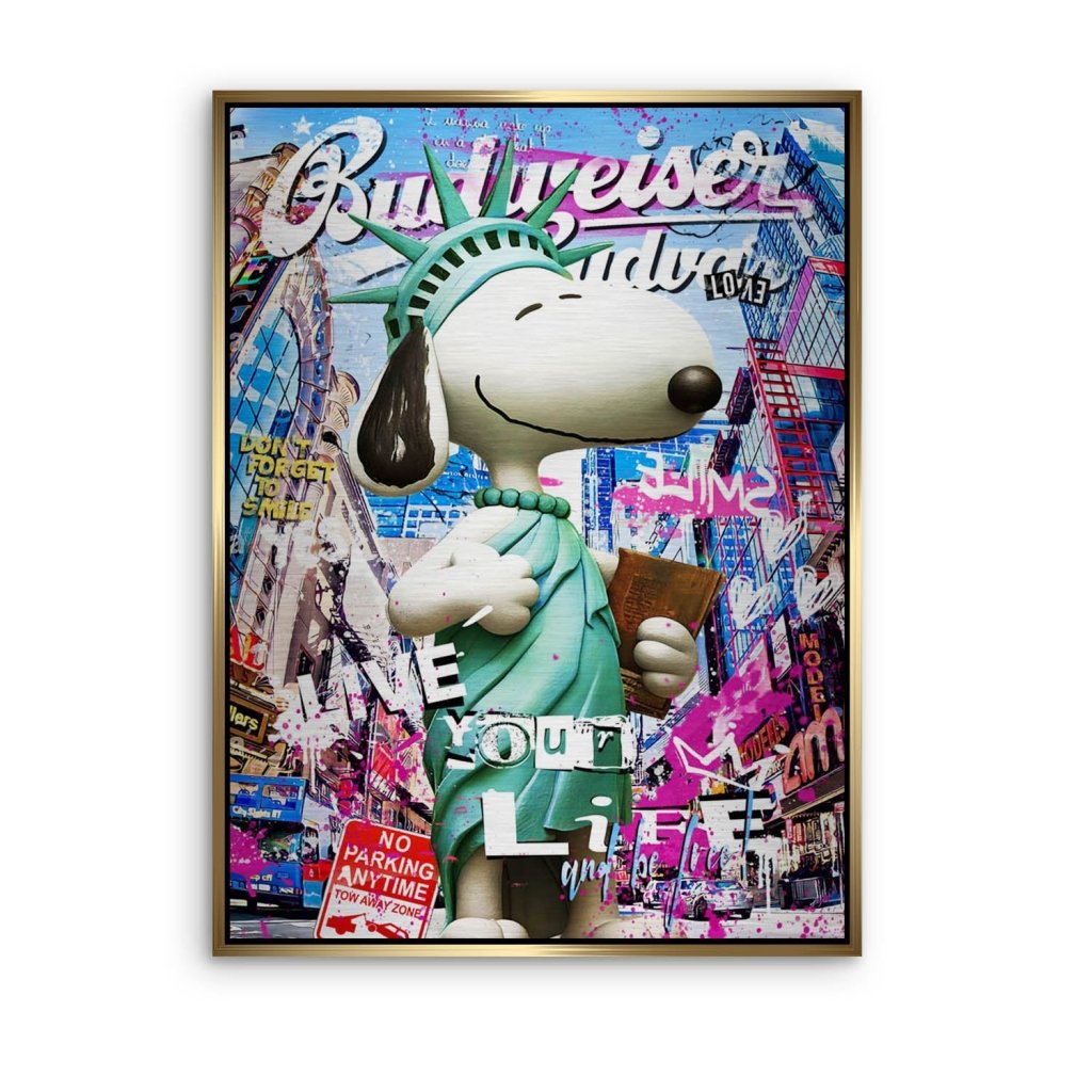 Snoopy Pop Art Style Alu Gebürstet INGALERIE