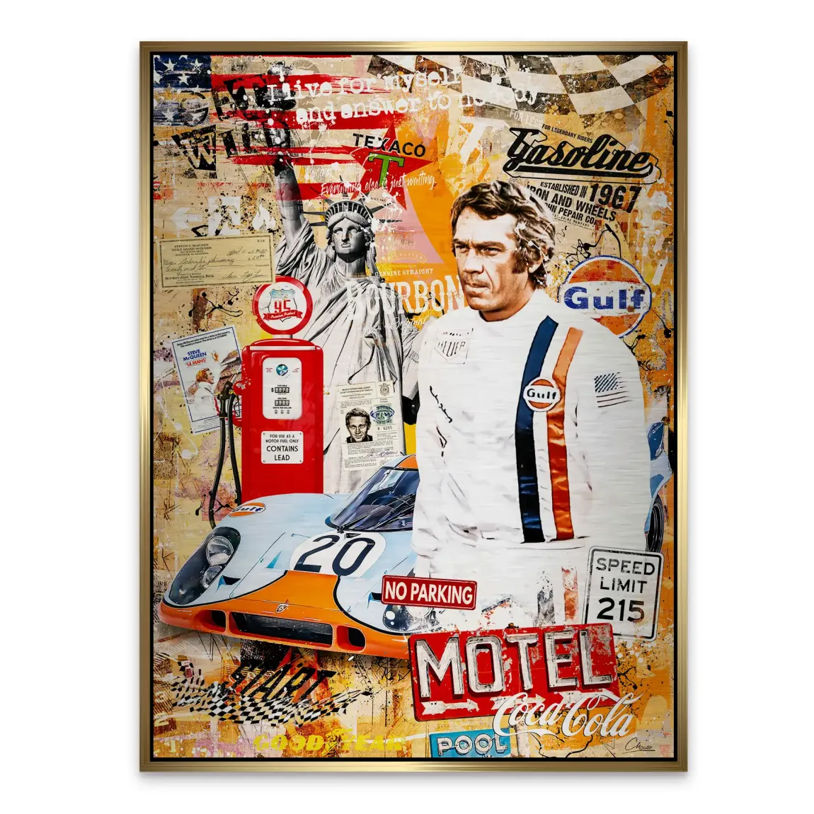 Steve McQueen Gasoline Spirit Alu Gebürstet Bild