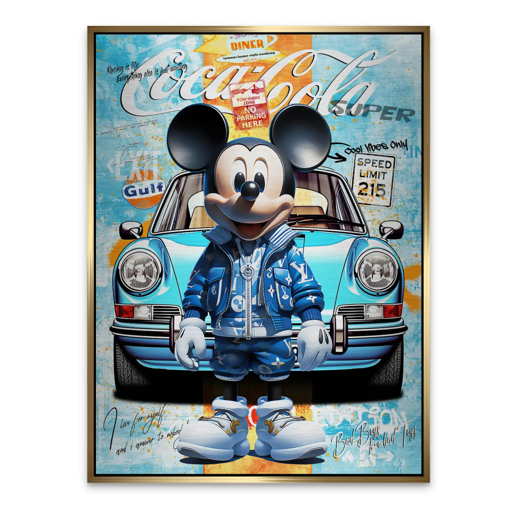Micky Graffiti Style Alu Gebürstet Bild INGALERIE