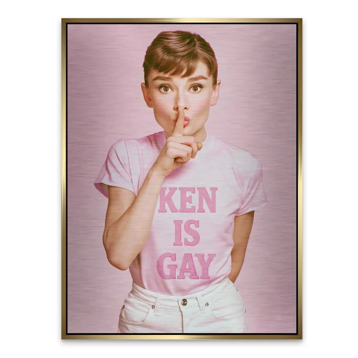 Audrey Hepburn Ken is Gay Aluminiumbild gebürstet