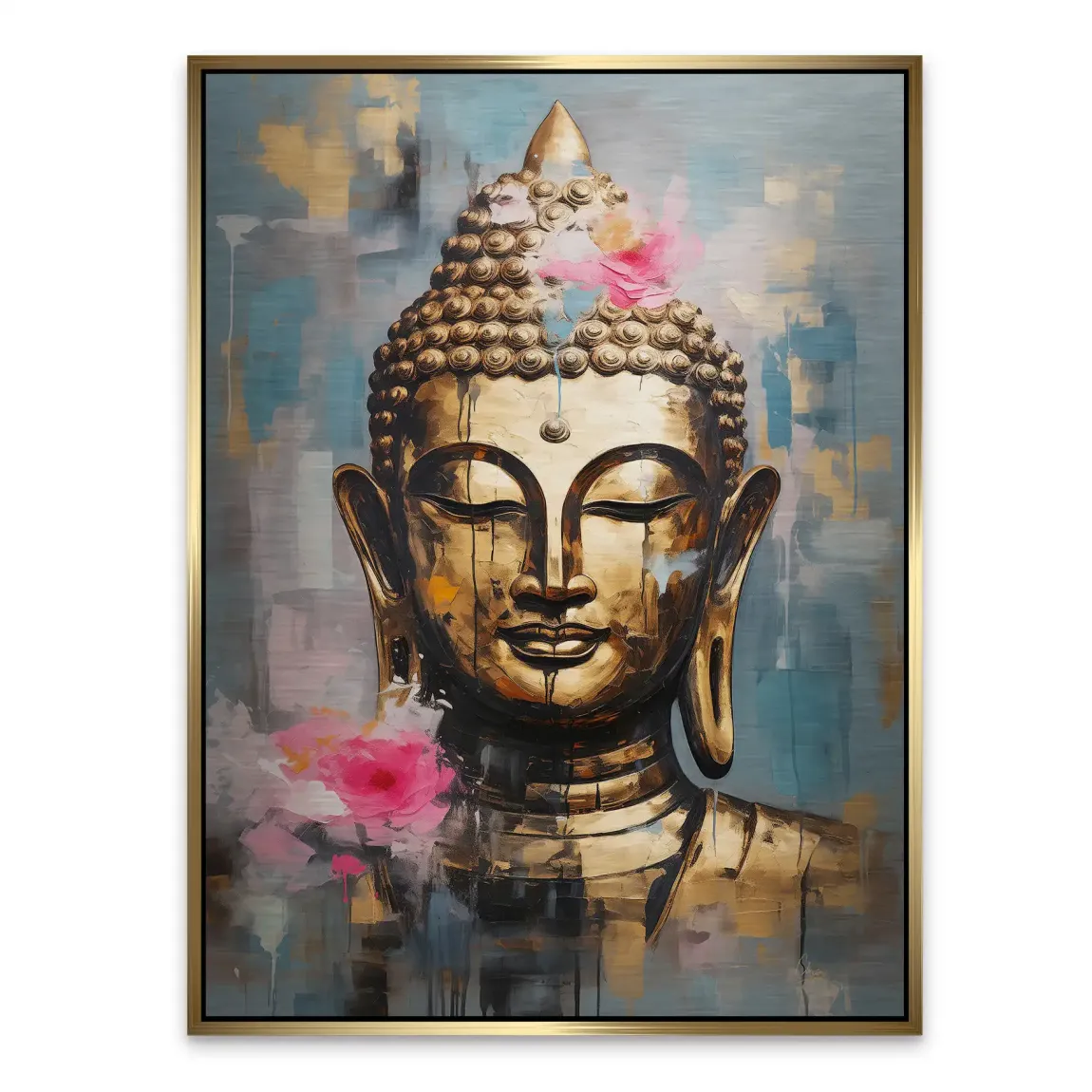 Golden Lotus Buddha Alu Gebürstet Bild