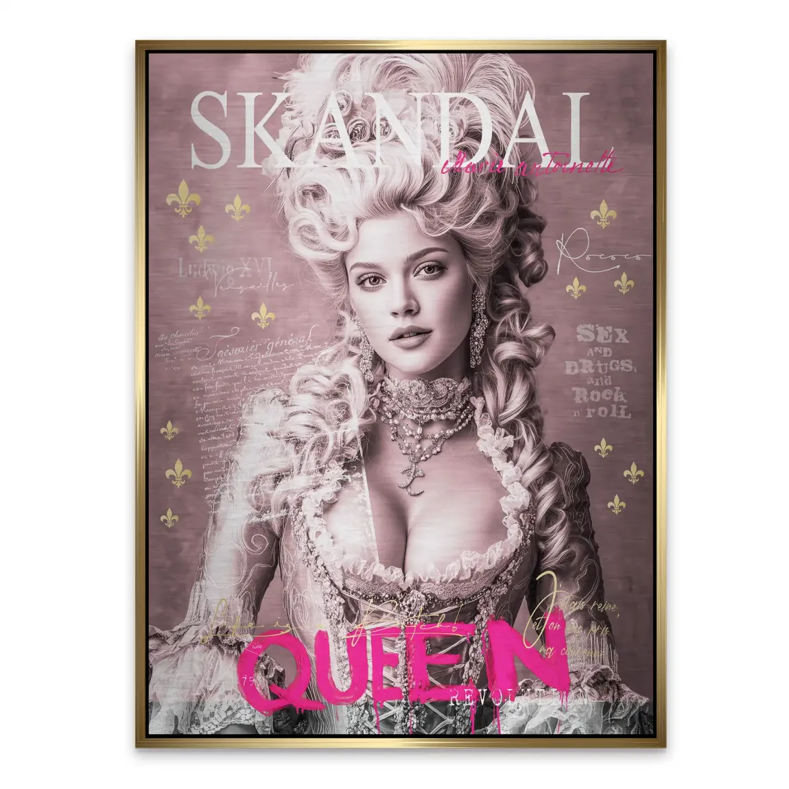Marie Antoinette Queen Pop Art Alu Gebürstet Bild
