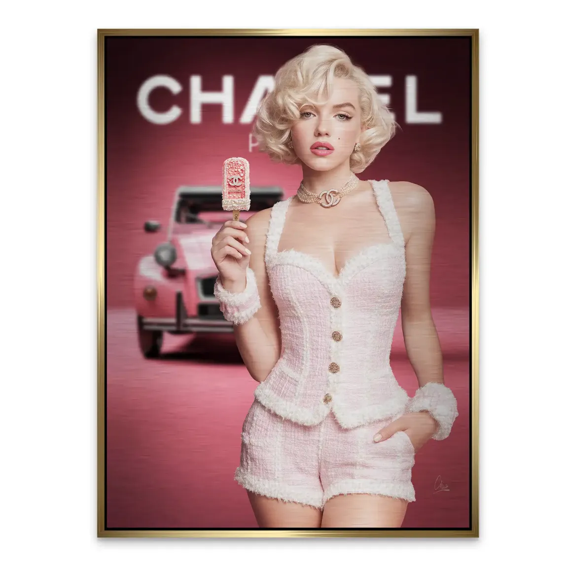 Pink Couture Marilyn Monroe Alu Gebürstet Bild