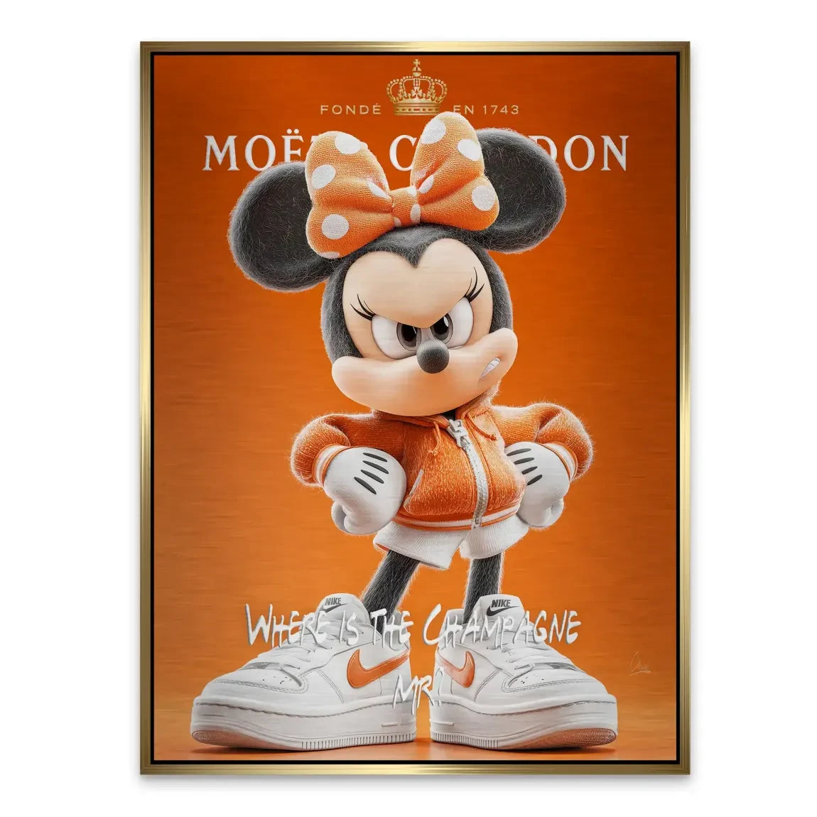 Champagne Mood Minnie Maus Alu Gebürstet Bild INGALERIE