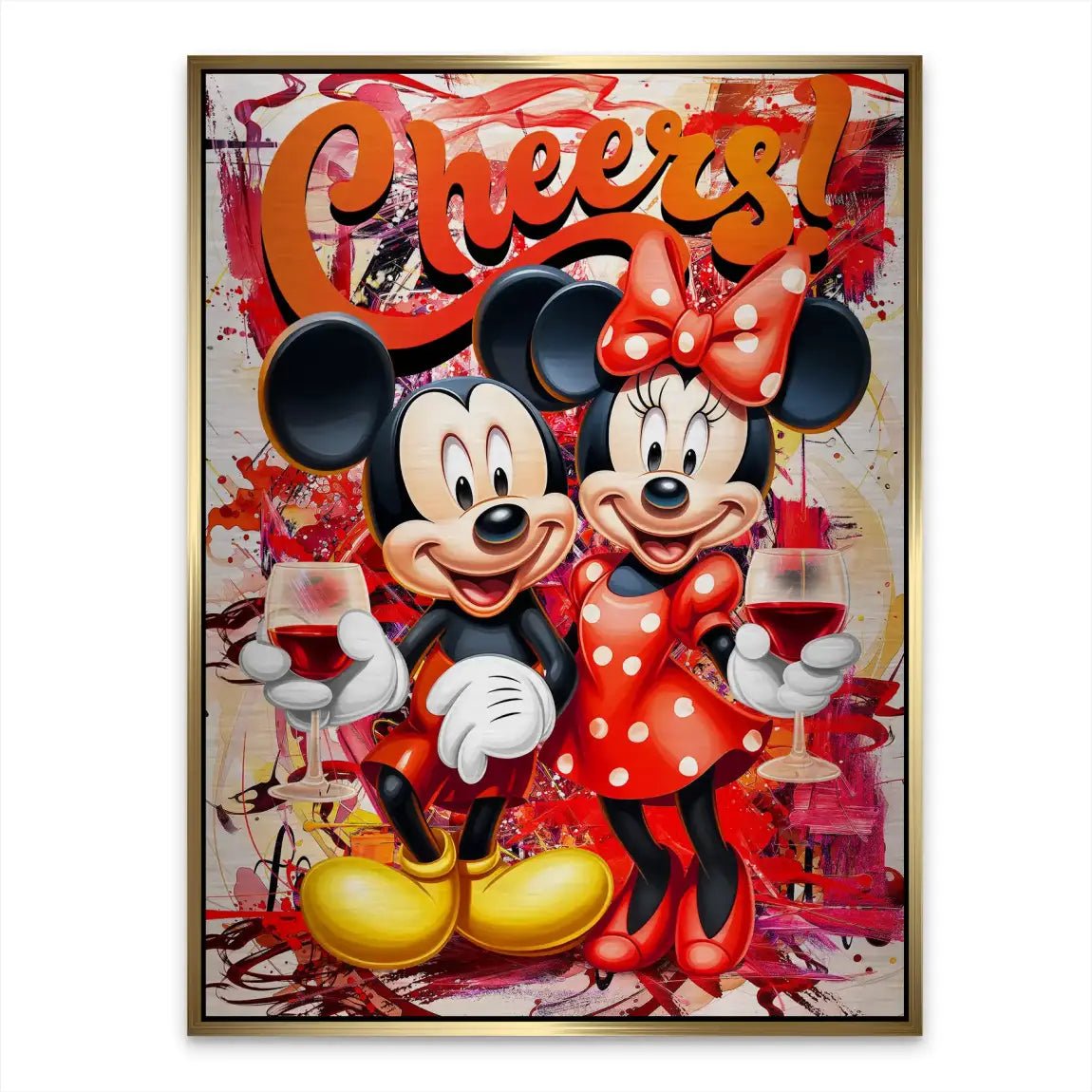 Micky u. Minnie Cheers Alu Dibond Gebürstet INGALERIE