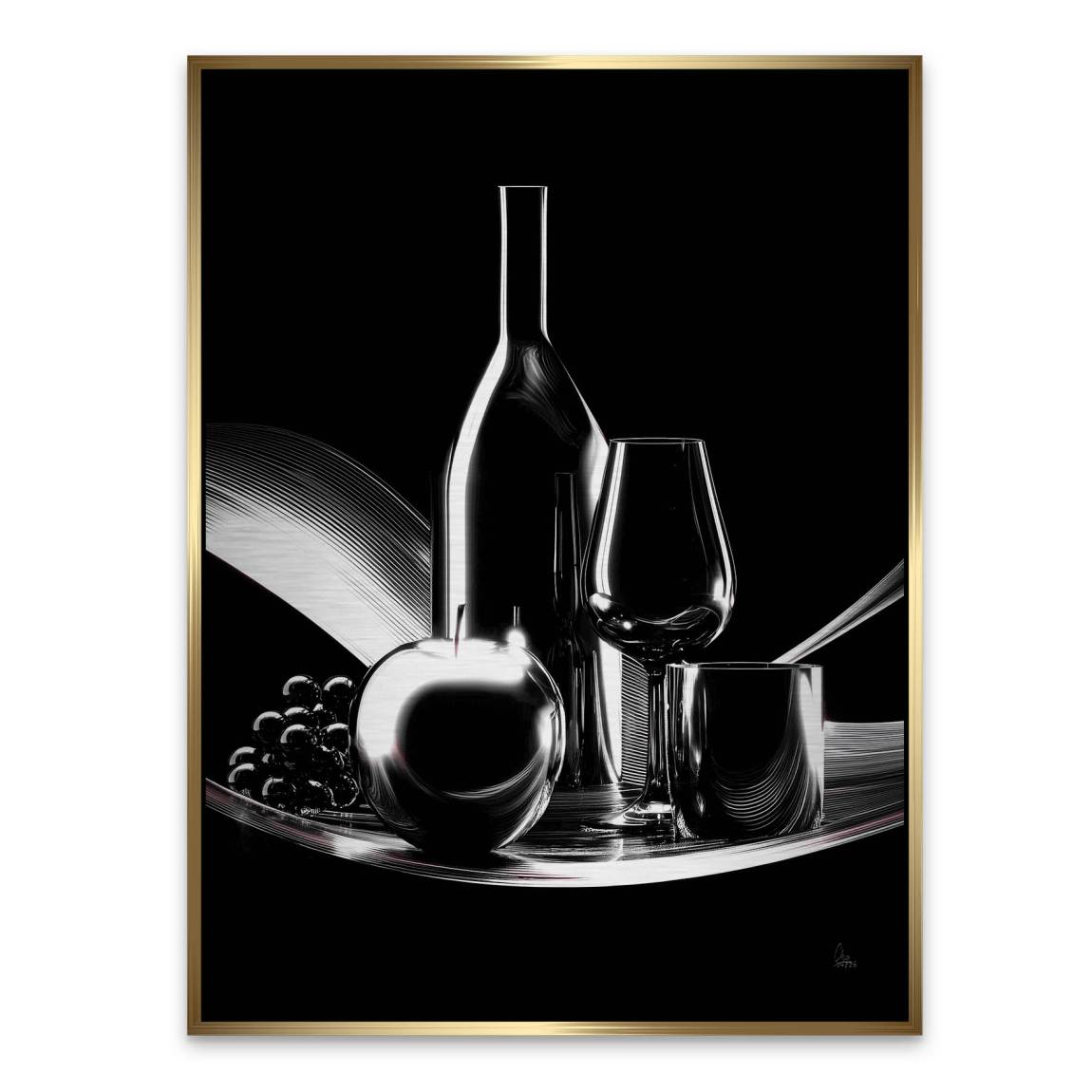 Wein Noir Aluminiumbild gebürstet