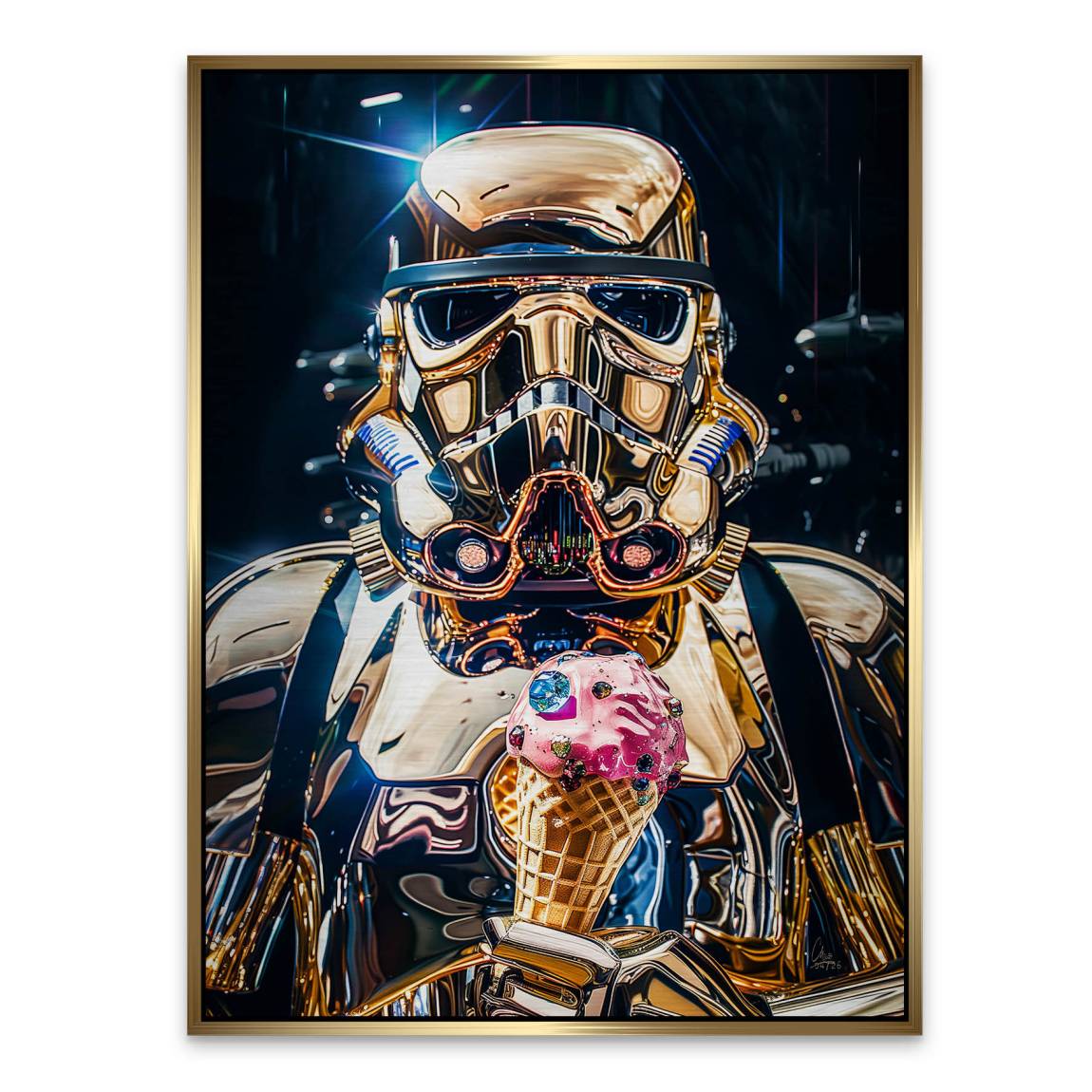 Stormtrooper Gold Aluminiumbild gebürstet