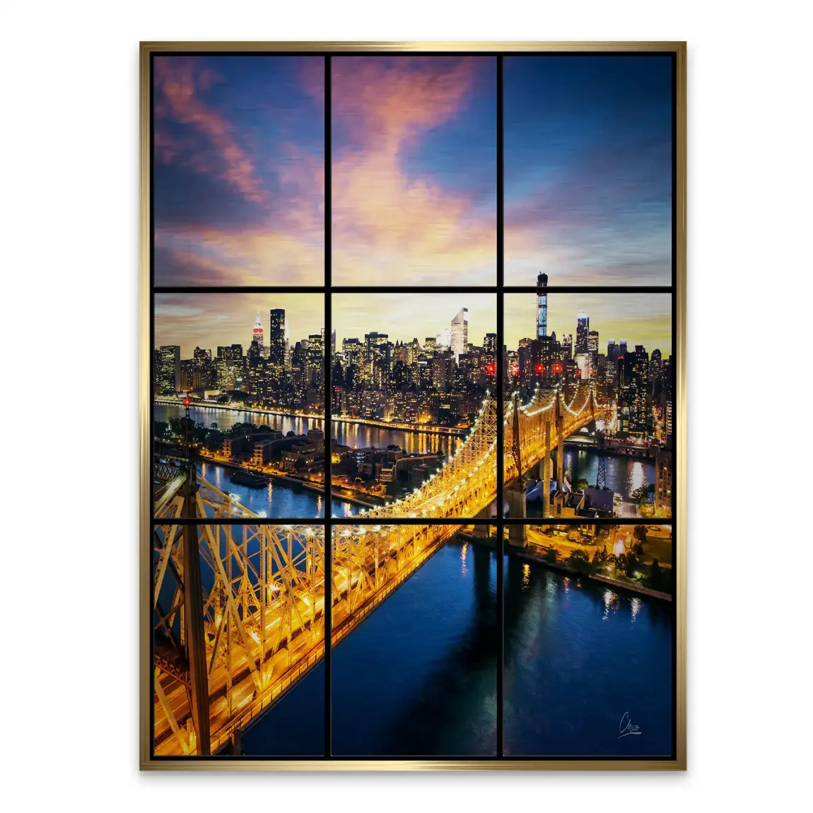 City Lights Manhattan Alu Gebürstet Bild