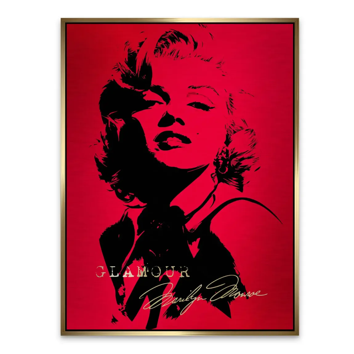 Marilyn Red Glamour Alu Gebürstet Bild