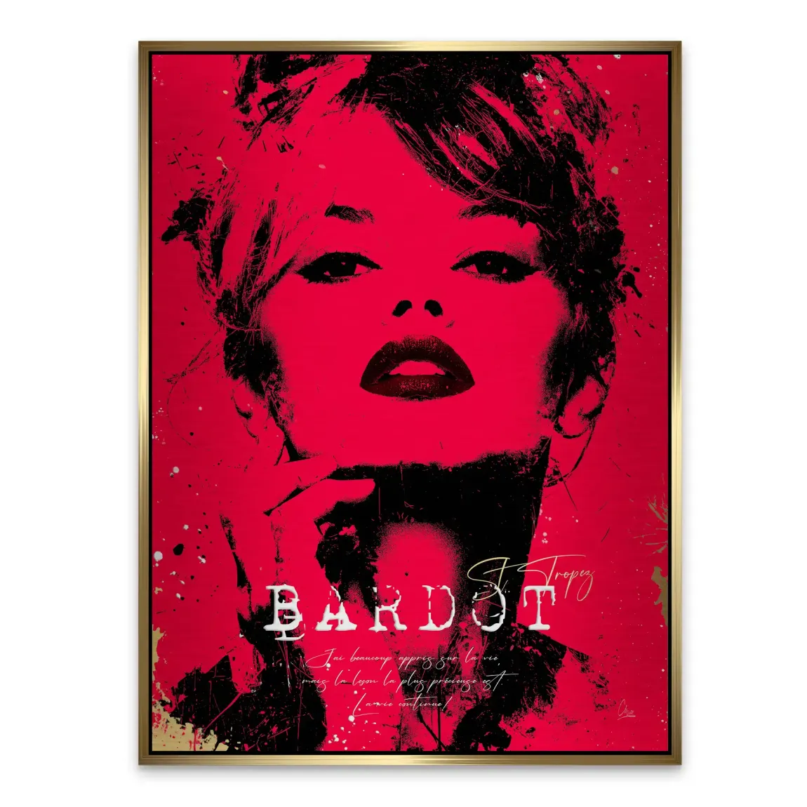 Brigitte Bardot Red Art Alu Gebürstet Bild