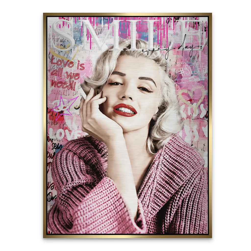 Pop Art Marilyn Monroe Smile AluDibond Gebürstet INGALERIE