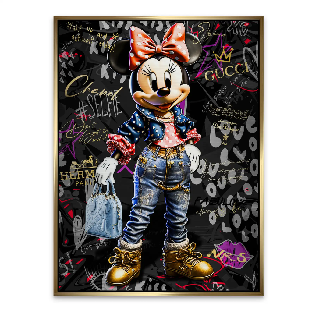 Minnie Maus Street Art Style Alu Gebürstet INGALERIE