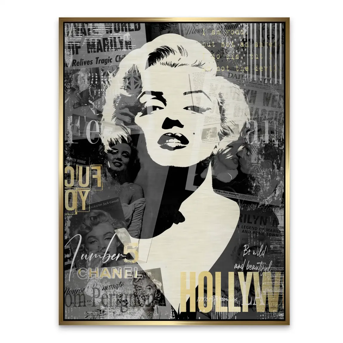 Marilyn Monroe Glamour News Aluminiumbild gebürstet