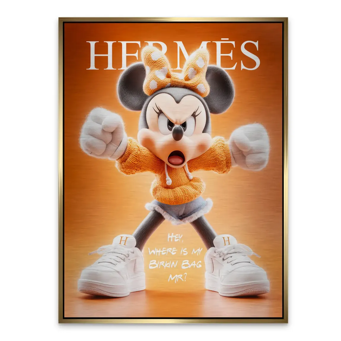 Orange Charm Minnie Maus Alu Gebürstet Bild