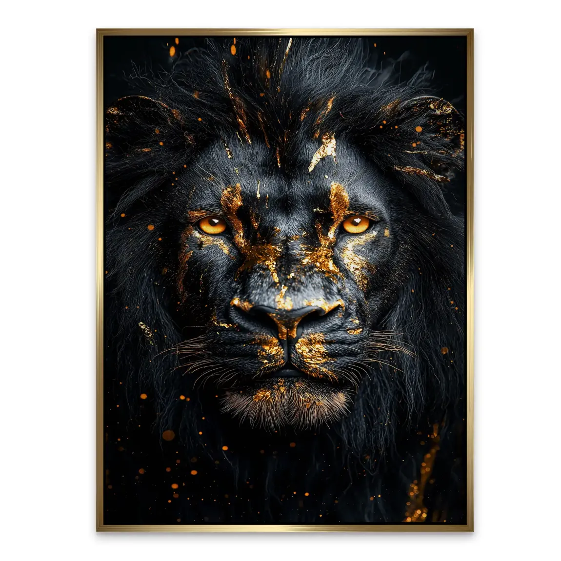 Black Lion in Gold Aludibond Gebürstet INGALERIE