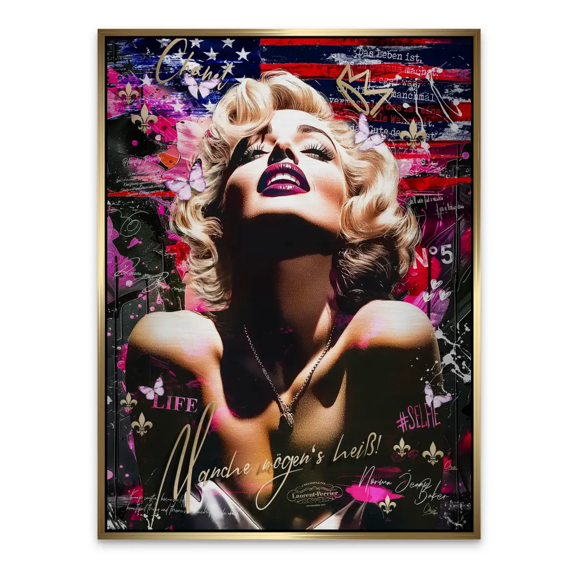 Pop Glam Marilyn Monroe Alu Gebürstet Bild