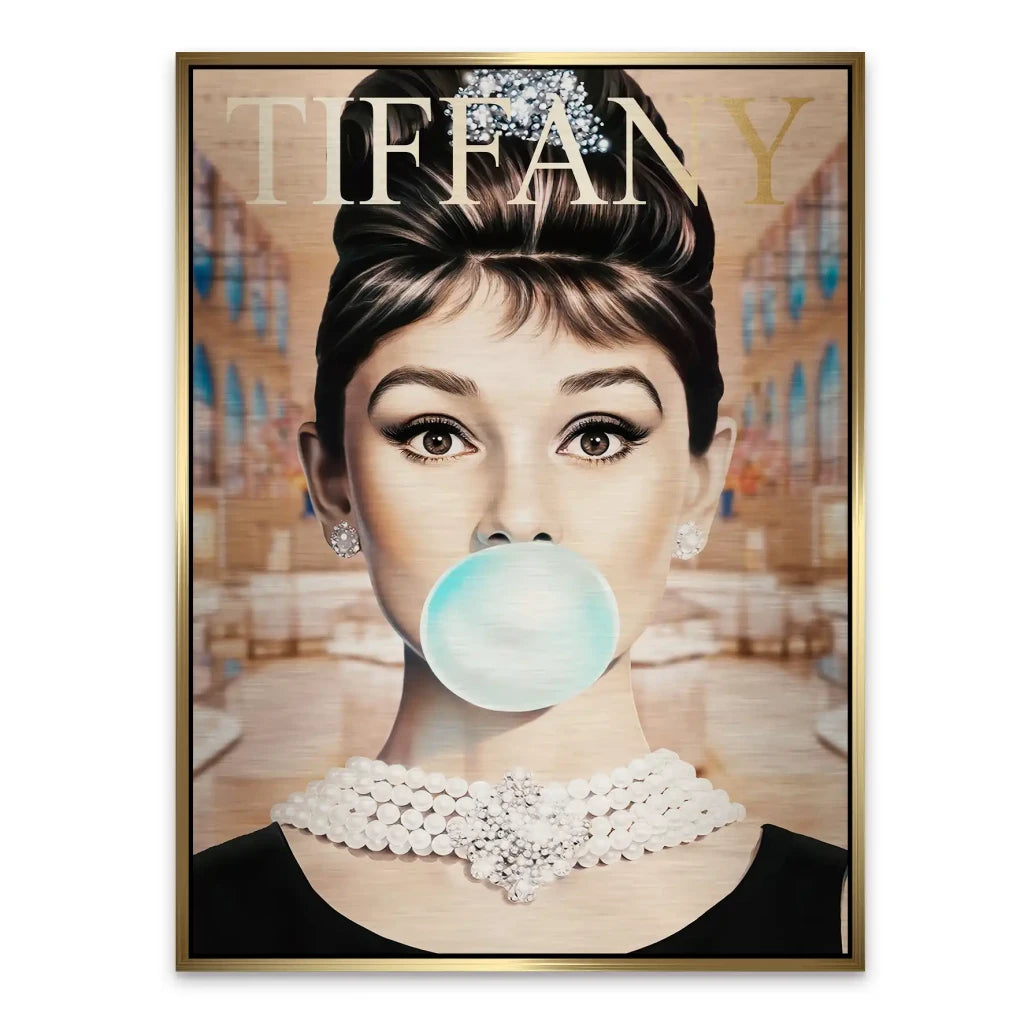 Audrey Bubble Gum Retro Aludibond Gebürstet INGALERIE