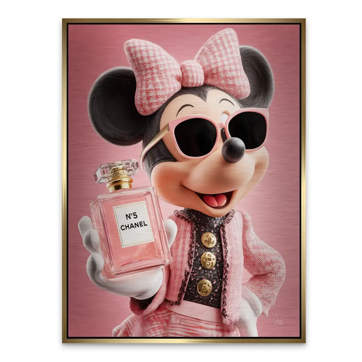 Paris Glam Minnie Maus Alu Gebürstet Bild