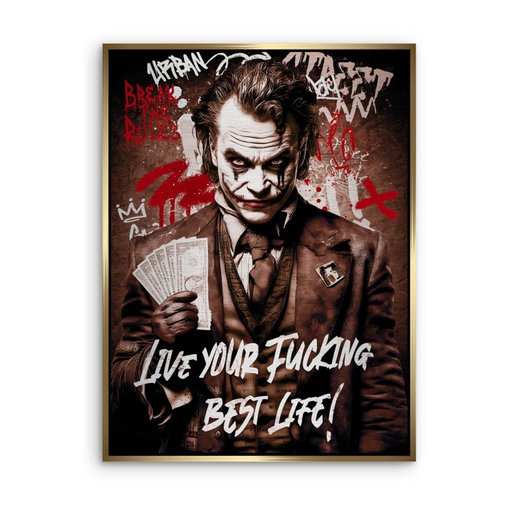 Joker Best Life Retro Style Aludibond Brush Bild INGALERIE