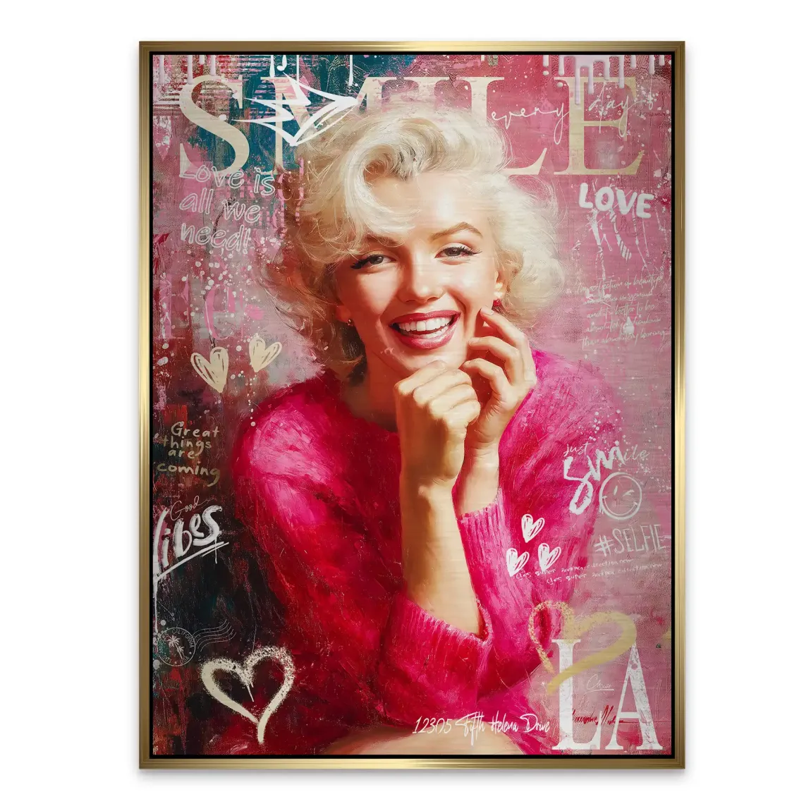 Smile in Pink Aludibond Gebürstet Bild INGALERIE