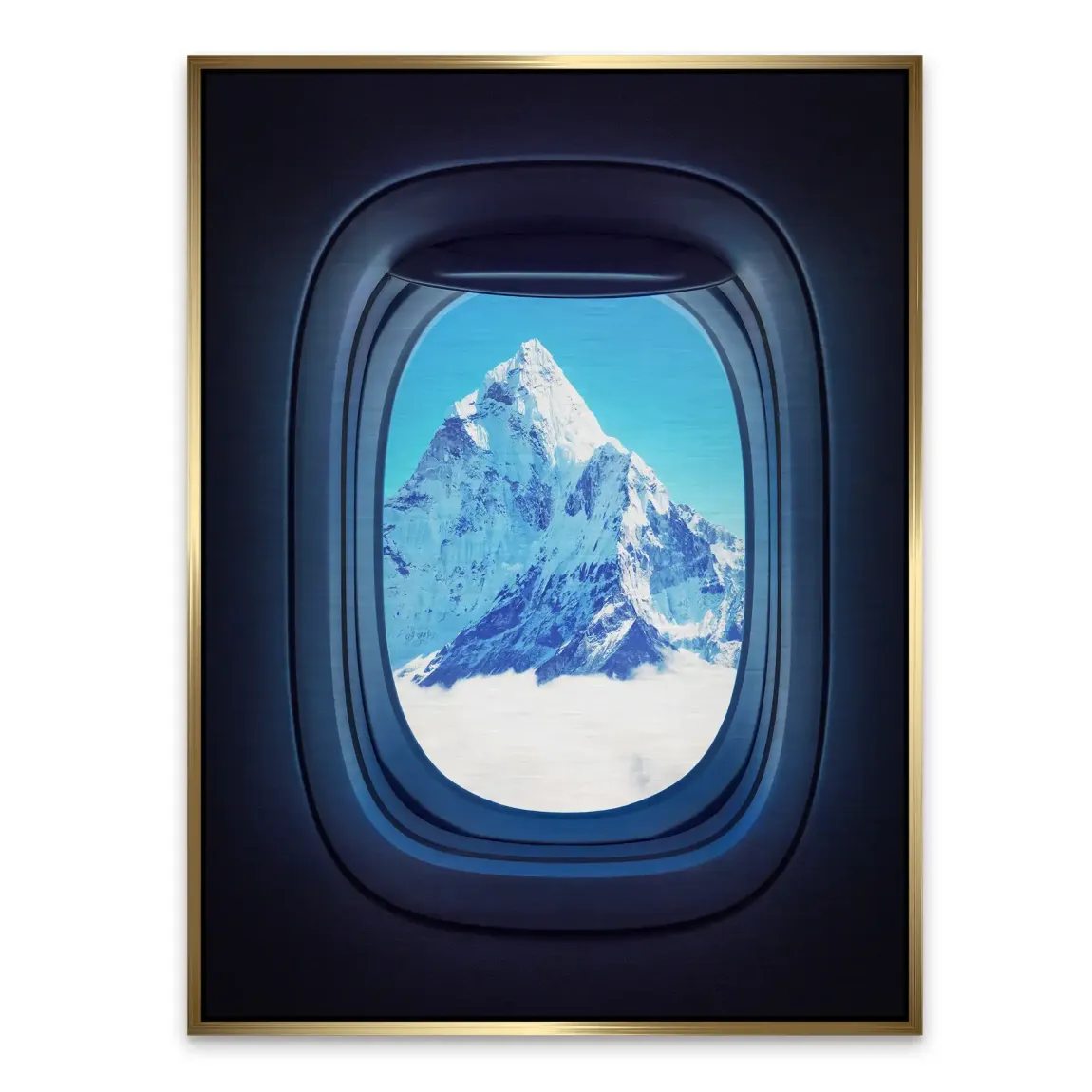 Flugzeugfenster Mount Everest Alu Gebürstet Bild