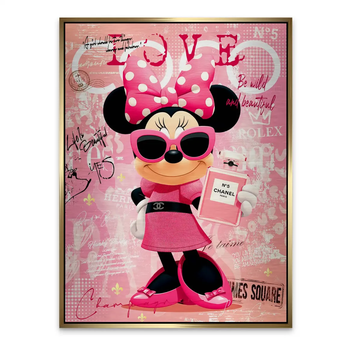 Minnie Maus Love Coco Aluminiumbild gebürstet