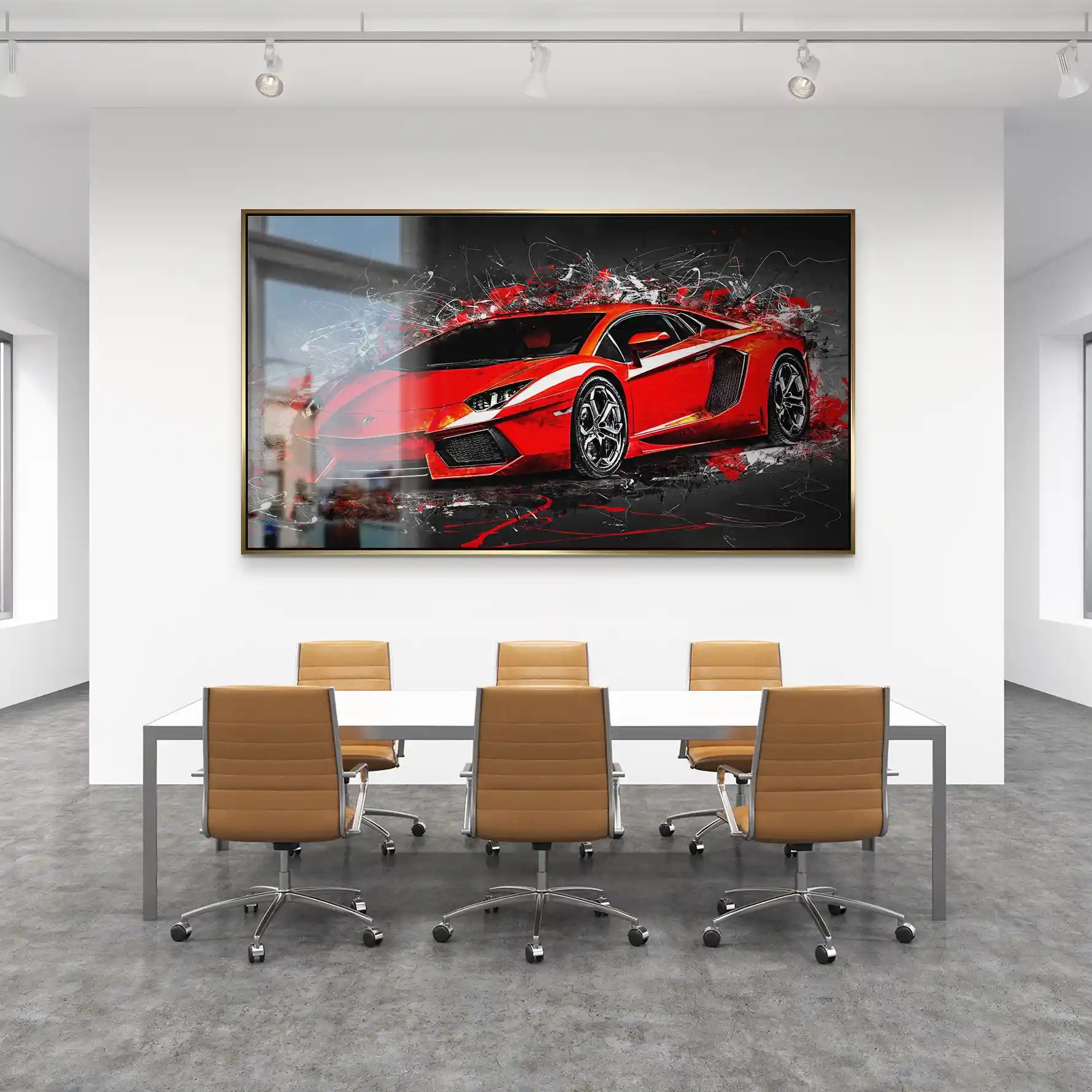 Lambo Aventador Abstrakt Rot Alu Gebürstet INGALERIE