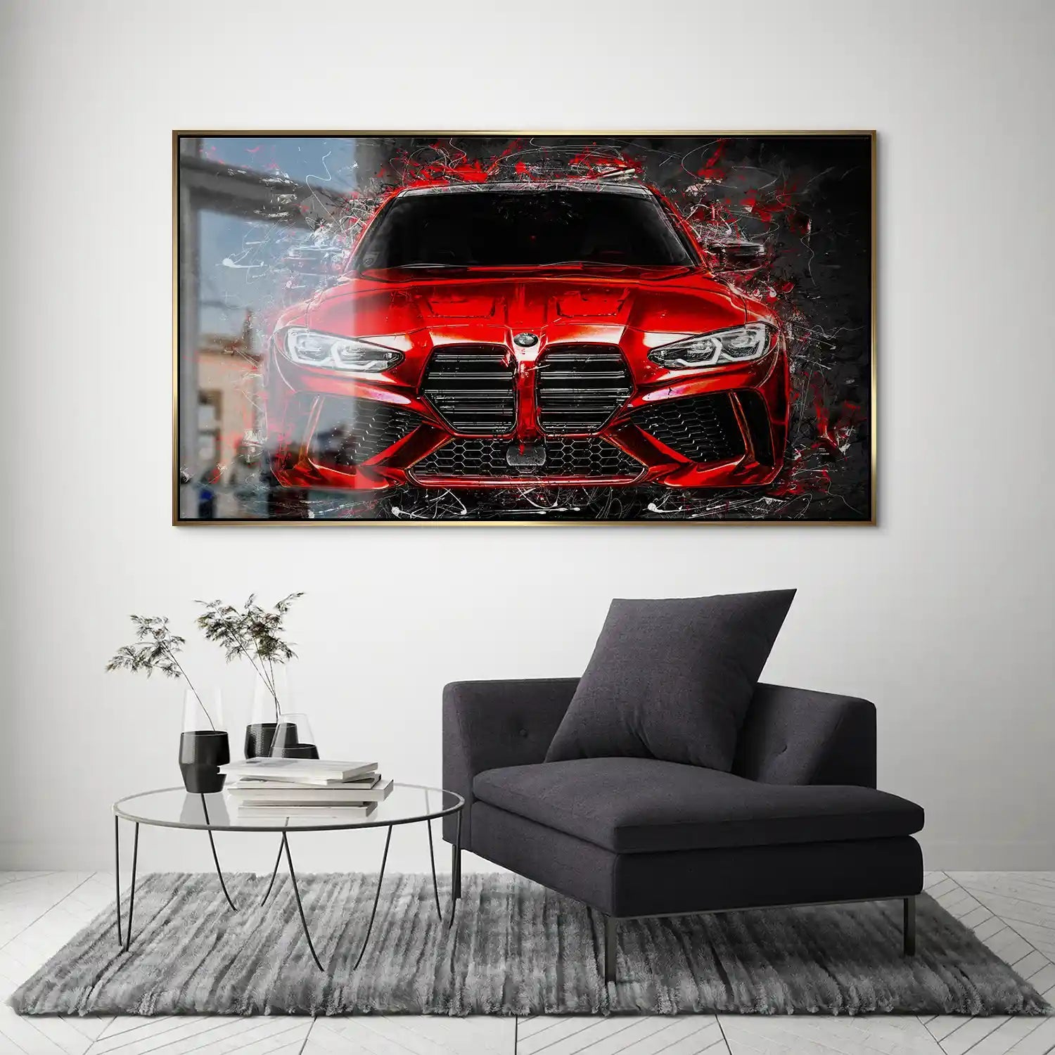 BMW M4 Abstrakt Red Style Alu Gebürstet INGALERIE