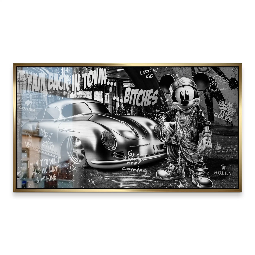 Micky Speedster 356 Pop Art Style Alu Gebürstet Bild INGALERIE