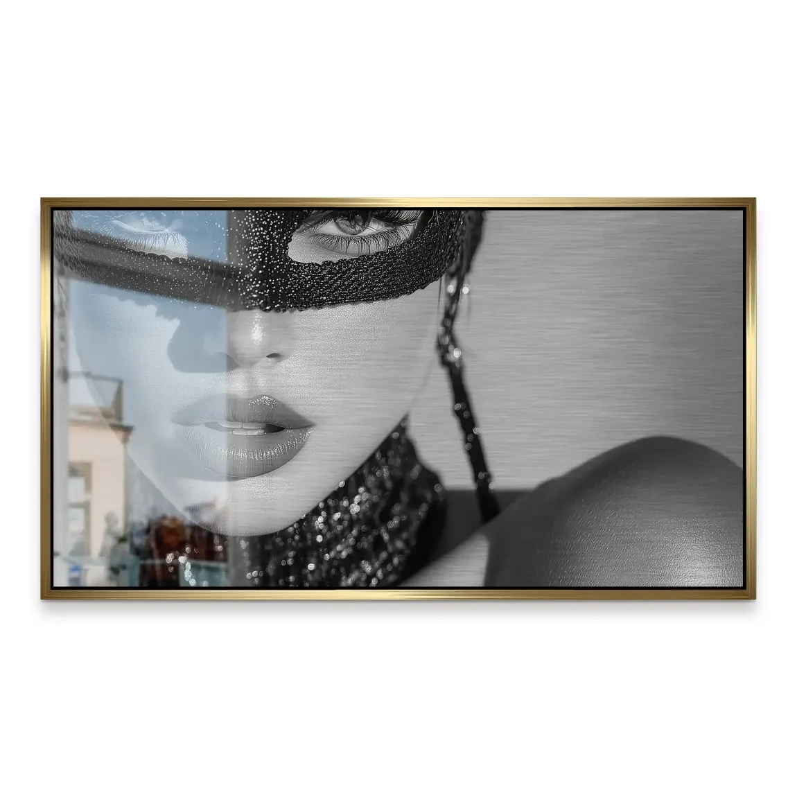 Masked Beauty Noir Art Alu Gebürstet