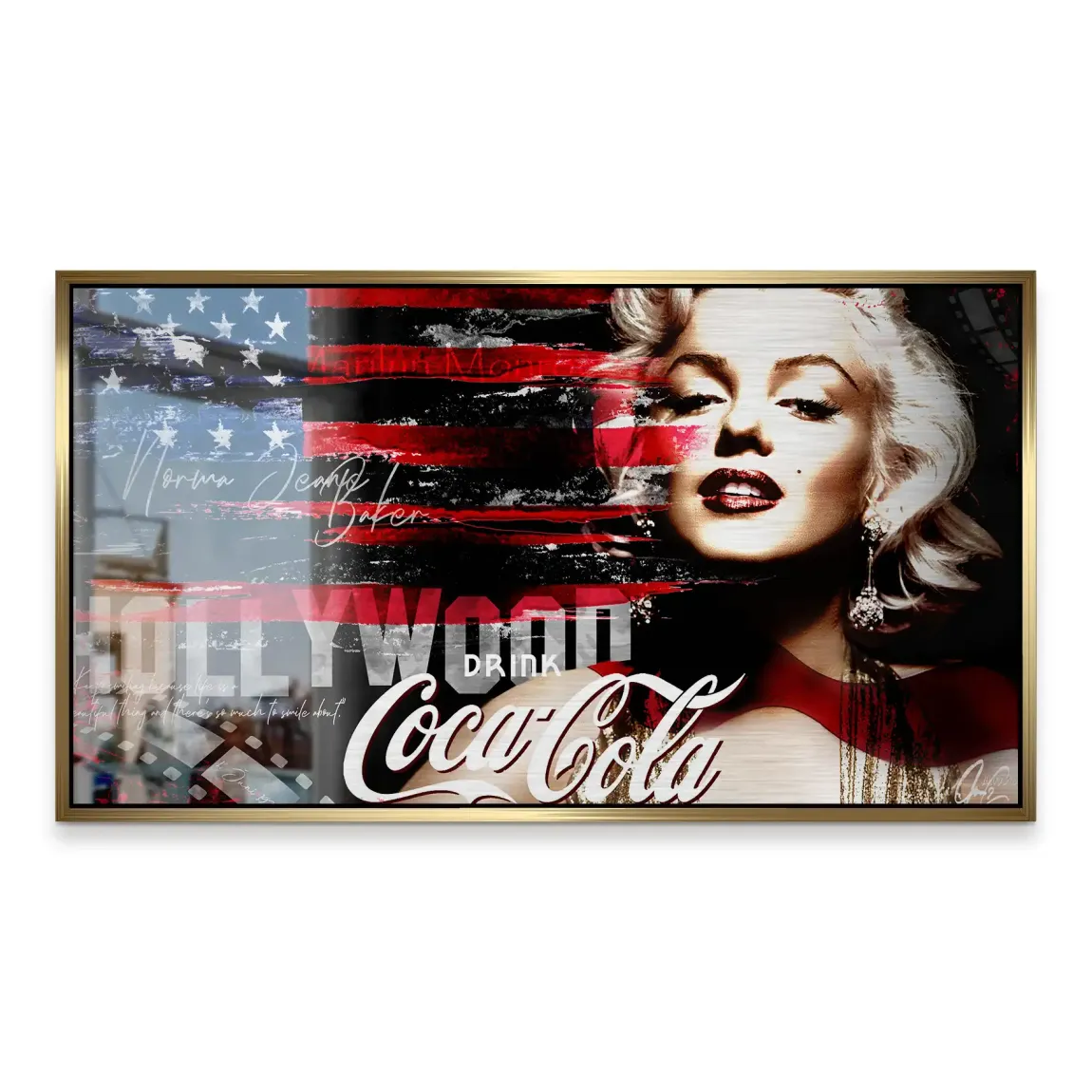 Marilyn Hollywood Glamour Alu Gebürstet