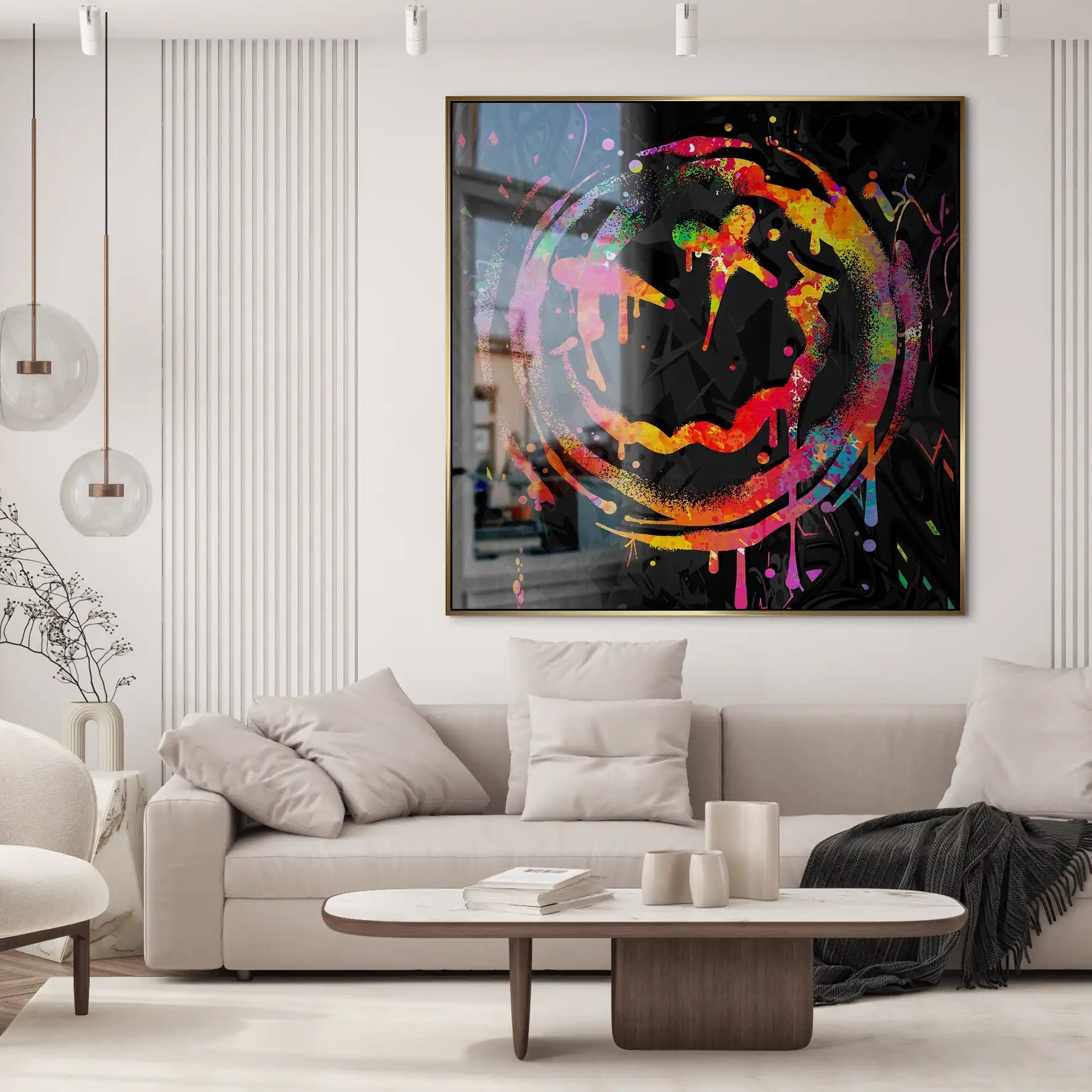 Abstrakt Smiley Alu Gebürstet Bild INGALERIE