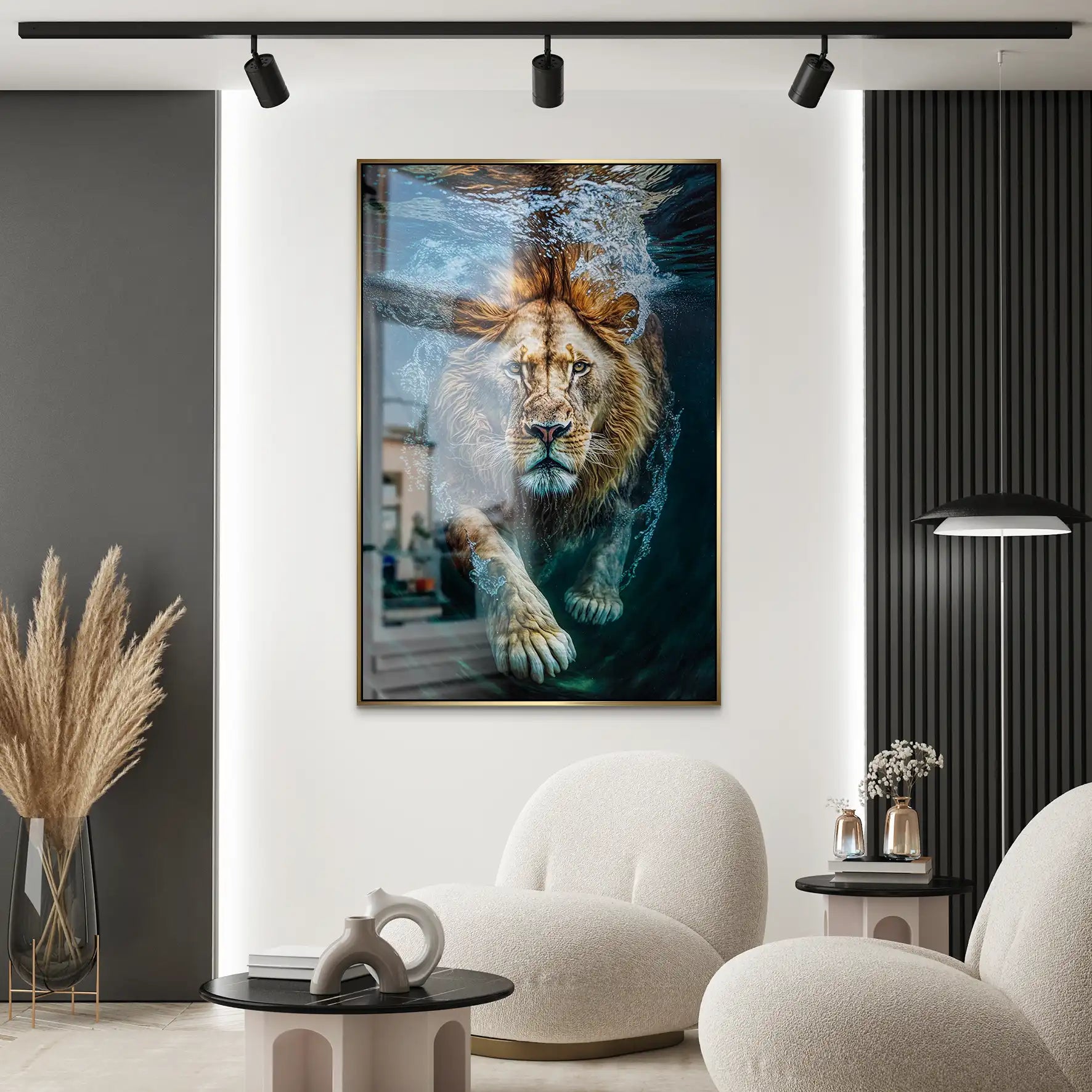 Diving Lion AluDibond Gebürstet INGALERIE