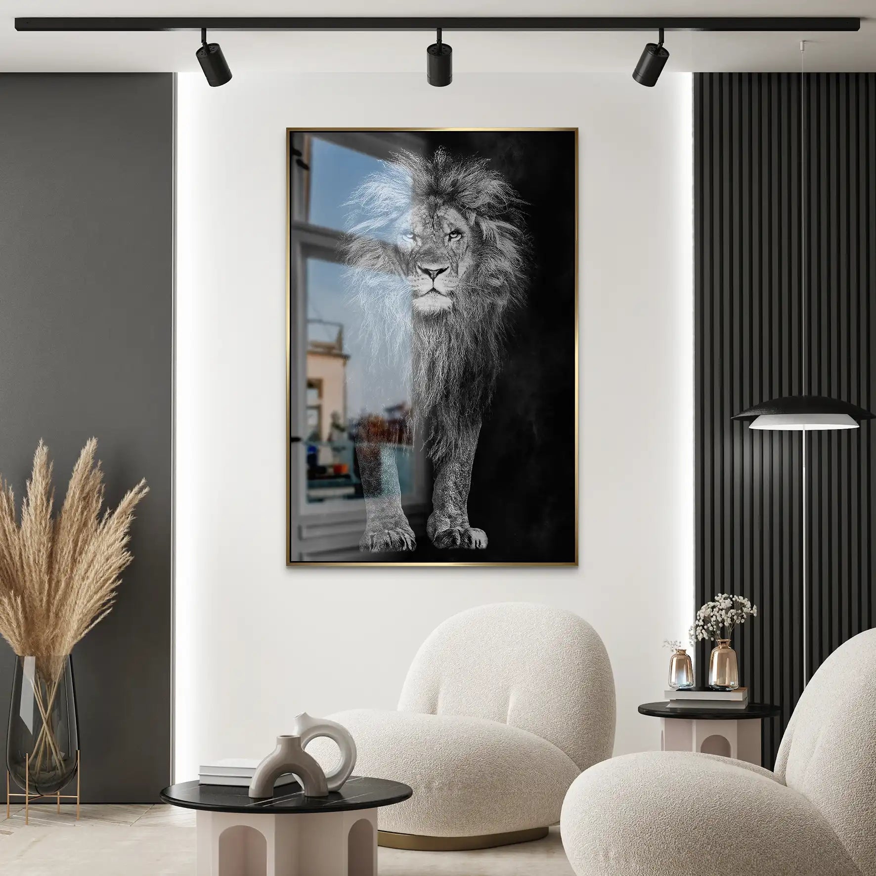 Lion Black Style AluDibond Gebürstet INGALERIE