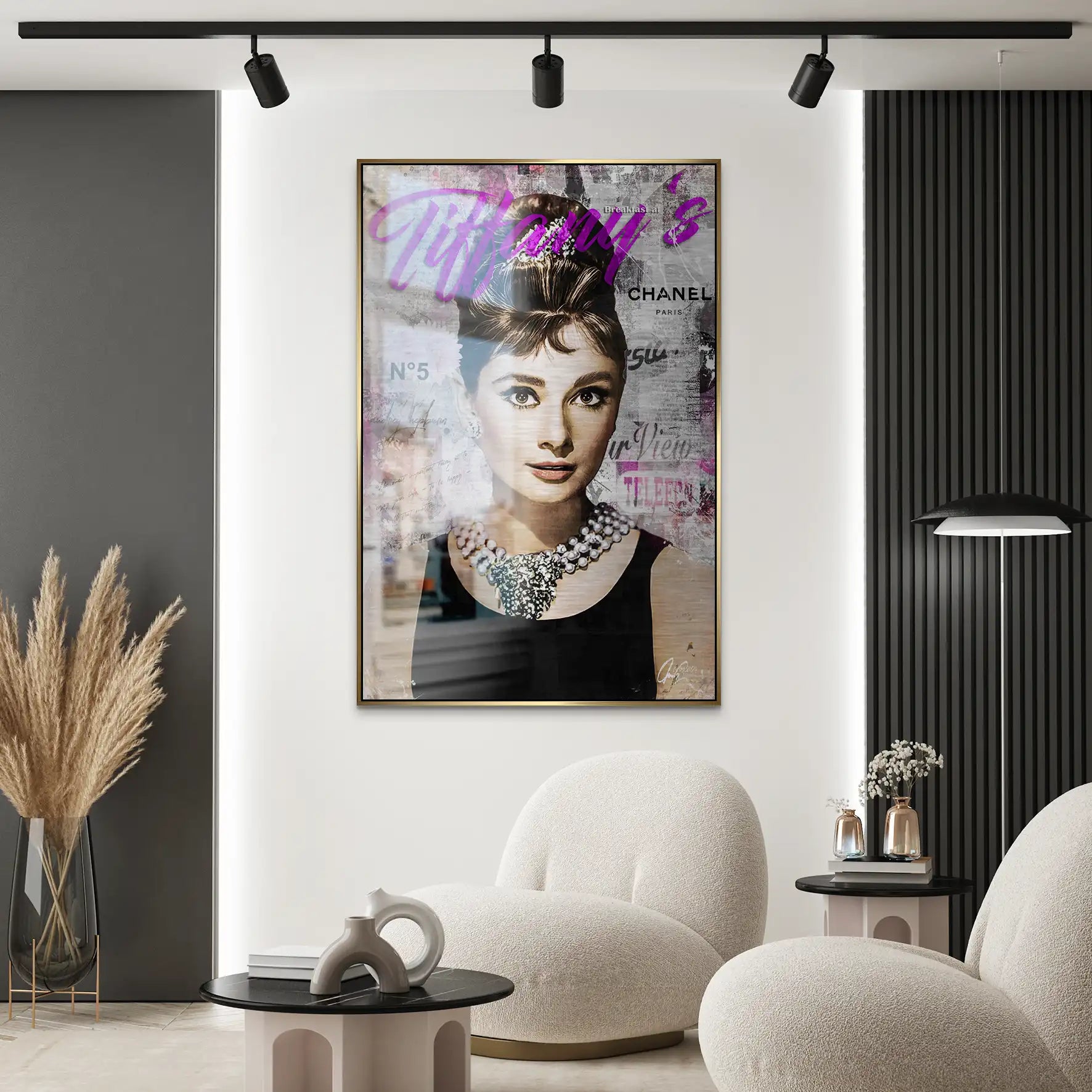 Audrey Tiffany Purple Art Alu Gebürstet Bild INGALERIE