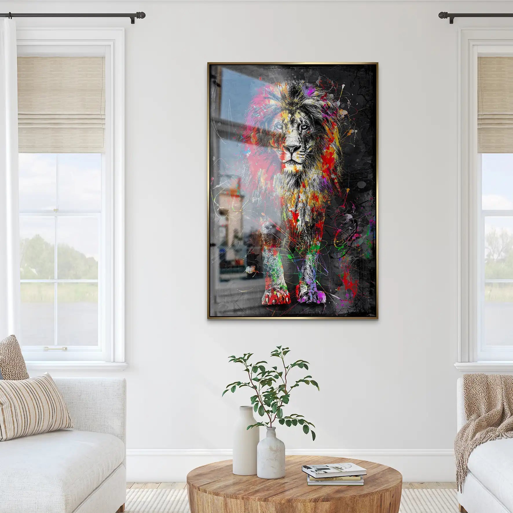 Löwe Abstrakt AluDibond Gebürstet INGALERIE