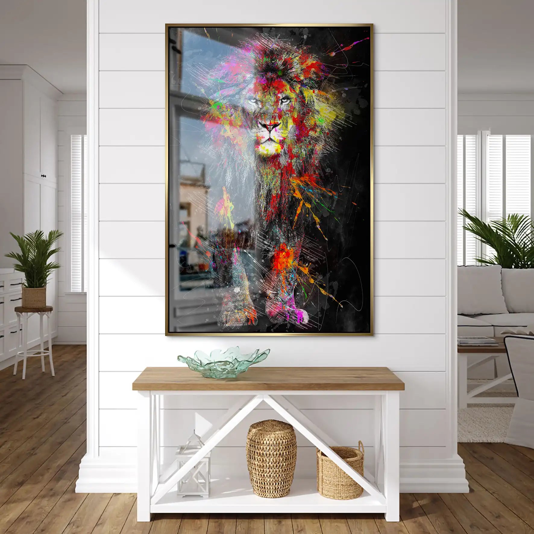Lion Color Splash AluDibond Gebürstet INGALERIE