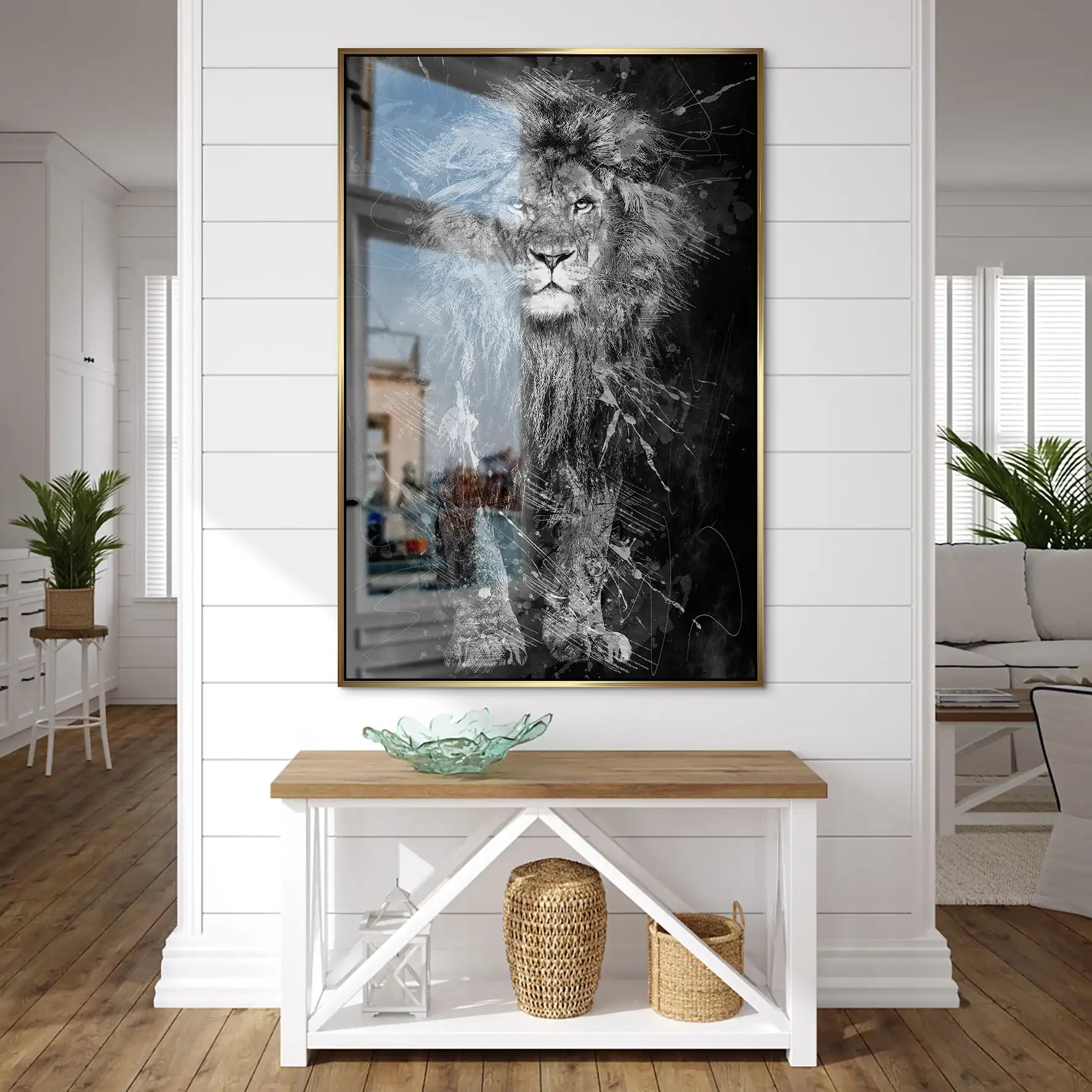 Lion Dark Splash AluDibond Gebürstet INGALERIE